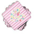 Flowered Heart Foam Coasters Set of 4 Cup Coasters for Indoor Outdoor, Tabletop Protection, Anti Slip, Mouse pad Material