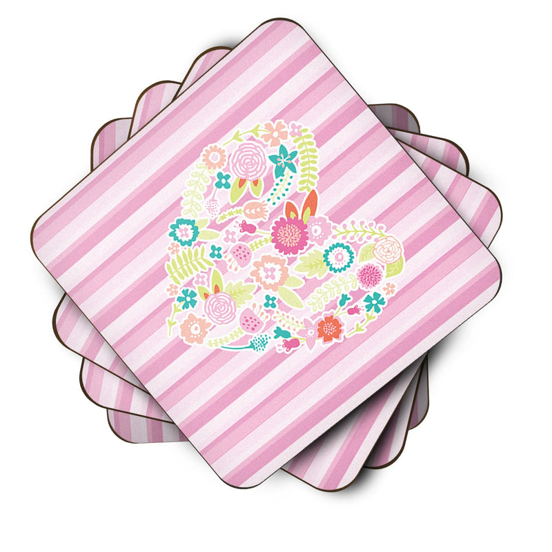 Flowered Heart Foam Coaster Set of 4 BB6937FC