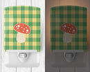 Mushroom Ceramic Night Light Compact, UL-Certified, Ideal for Bedroom, Bathroom, Nursery, Hallway, Kitchen, 6x4x3, Multicolor