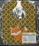 Fox on Quatrafoil Baby Bib Easy-Clean Baby Bib Baby Feeding Accessory Baby Mealtime Essential, 10 x 13, Multicolor