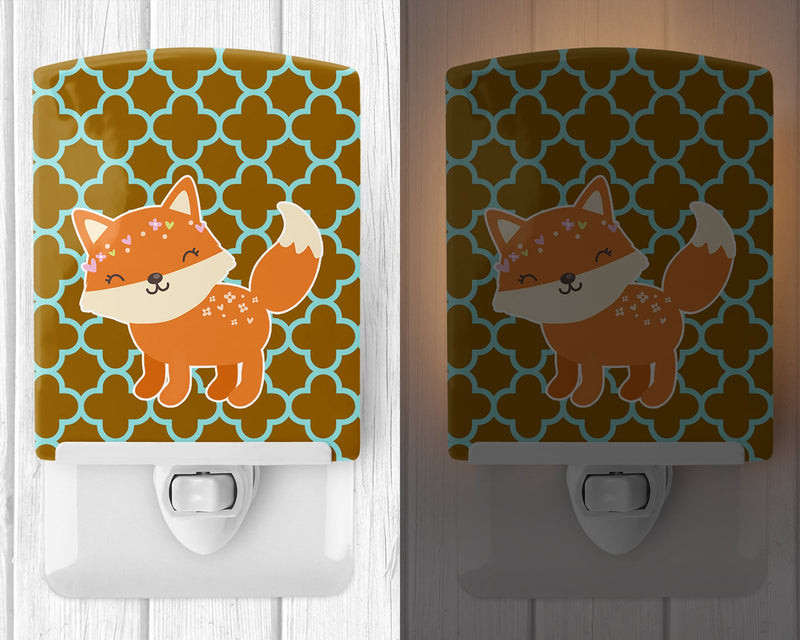 Fox on Quatrafoil Ceramic Night Light BB6939CNL