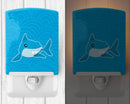 Shark with Waves Ceramic Night Light Compact, UL-Certified, Ideal for Bedroom, Bathroom, Nursery, Hallway, Kitchen, 6x4x3, Multicolor