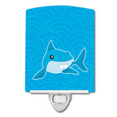 Shark with Waves Ceramic Night Light Compact, UL-Certified, Ideal for Bedroom, Bathroom, Nursery, Hallway, Kitchen, 6x4x3, Multicolor