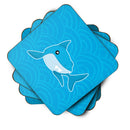 Shark with Waves Foam Coasters Set of 4 Cup Coasters for Indoor Outdoor, Tabletop Protection, Anti Slip, Mouse pad Material