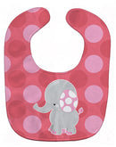 Elephant Big Polkadots Baby Bib Easy-Clean Baby Bib Baby Feeding Accessory Baby Mealtime Essential, 10 x 13, Multicolor