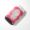 Elephant Big Polkadots Can or Bottle Hugger Cooler Sleeve for Standard 12 oz Cans, Insulated Foam Beer & Soda Can Hugger Reusable