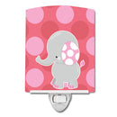 Elephant Big Polkadots Ceramic Night Light Compact, UL-Certified, Ideal for Bedroom, Bathroom, Nursery, Hallway, Kitchen, 6x4x3, Multicolor