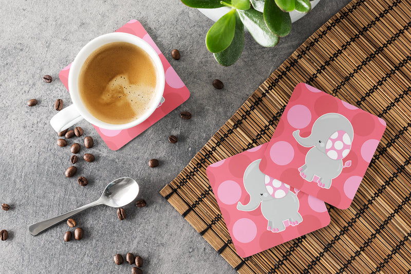 Elephant Big Polkadots Foam Coaster Set of 4 BB6950FC