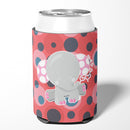 Elephant Lots of Polkadots Can or Bottle Hugger Cooler Sleeve for Standard 12 oz Cans, Insulated Foam Beer & Soda Can Hugger Reusable