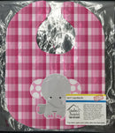 Elephant Pink Gingham Baby Bib Easy-Clean Baby Bib Baby Feeding Accessory Baby Mealtime Essential, 10 x 13, Multicolor