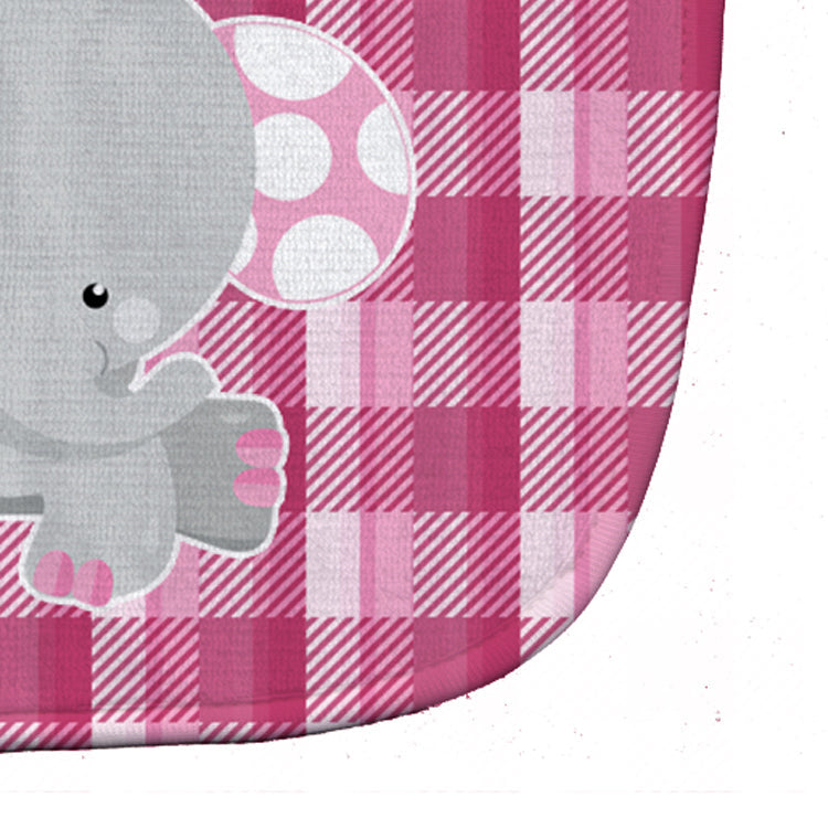 Elephant Pink Gingham Baby Bib BB6952BIB