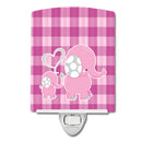 Elephant and Baby Ceramic Night Light Compact, UL-Certified, Ideal for Bedroom, Bathroom, Nursery, Hallway, Kitchen, 6x4x3, Multicolor