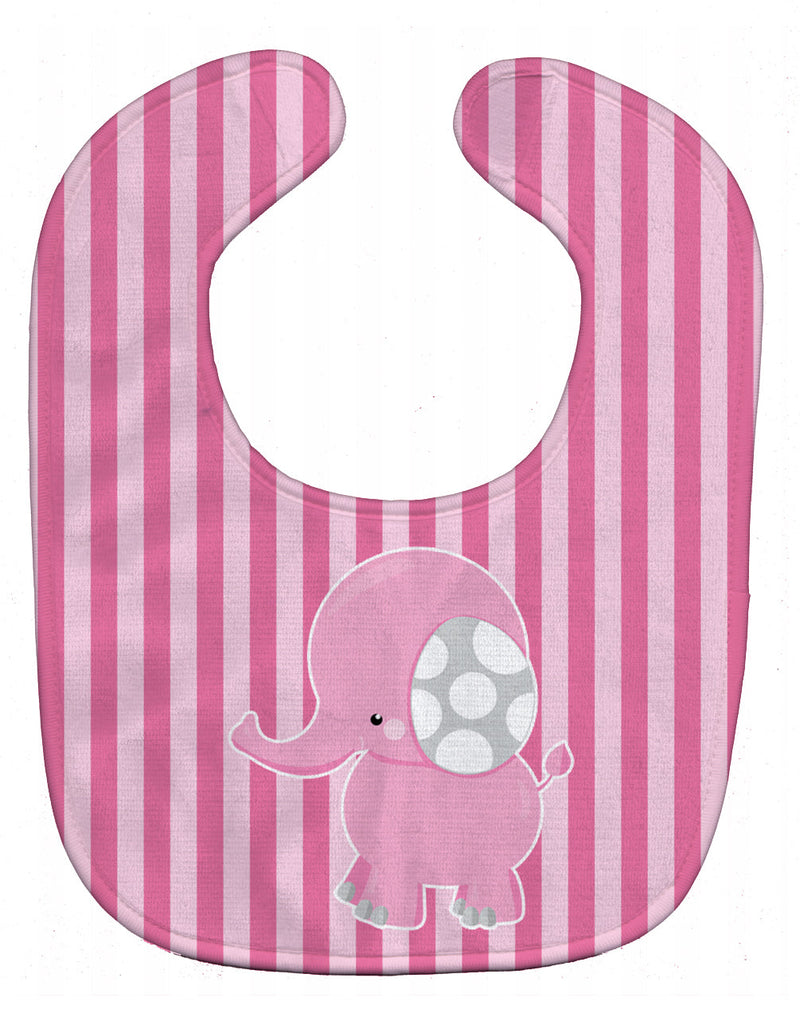 Elephant on Pink Stripes Baby Bib BB6955BIB