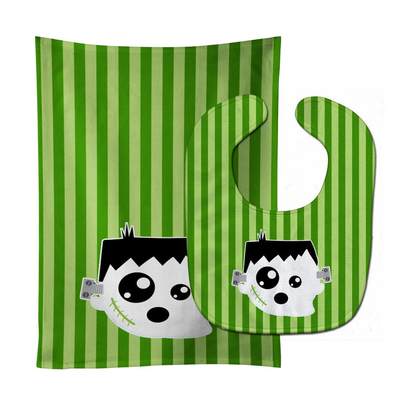 Halloween Ghost Frankenstein Baby Bib & Burp Cloth BB6958STBU