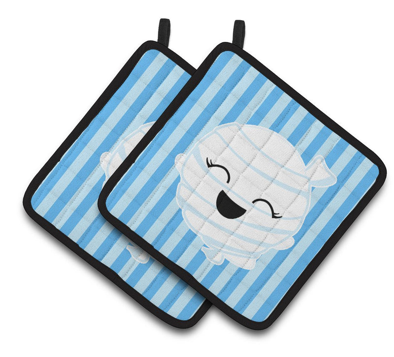 Halloween Ghost Mummy Pair of Pot Holders BB6960PTHD