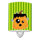 Halloween Pumpkin Frankenstein Ceramic Night Light Compact, UL-Certified, Ideal for Bedroom, Bathroom, Nursery, Hallway, Kitchen, 6x4x3, Multicolor