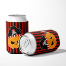 Halloween Pumpkin Pirate Can or Bottle Hugger Cooler Sleeve for Standard 12 oz Cans, Insulated Foam Beer & Soda Can Hugger Reusable