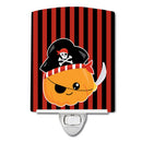 Halloween Pumpkin Pirate Ceramic Night Light Compact, UL-Certified, Ideal for Bedroom, Bathroom, Nursery, Hallway, Kitchen, 6x4x3, Multicolor