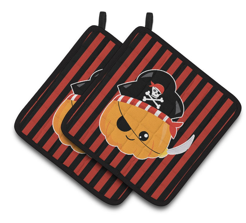 Halloween Pumpkin Pirate Pair of Pot Holders BB6962PTHD