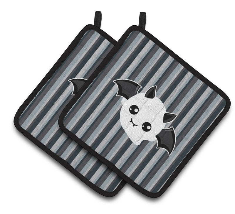 Halloween Ghost Bat Pair of Pot Holders BB6964PTHD