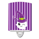 Halloween Ghost Witch Ceramic Night Light Compact, UL-Certified, Ideal for Bedroom, Bathroom, Nursery, Hallway, Kitchen, 6x4x3, Multicolor