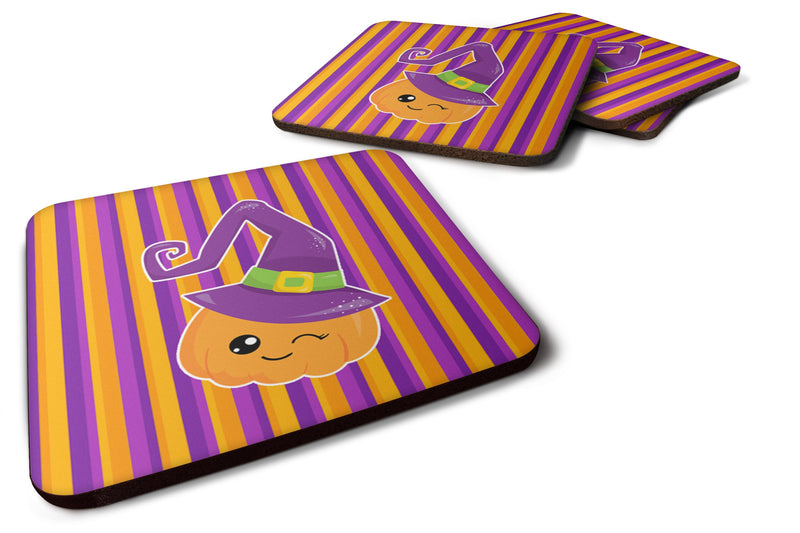 Halloween Pumpkin Witch Foam Coaster Set of 4 BB6967FC