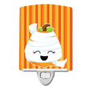 Halloween Pumpkin Mummy Ceramic Night Light Compact, UL-Certified, Ideal for Bedroom, Bathroom, Nursery, Hallway, Kitchen, 6x4x3, Multicolor