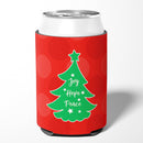 Christmas Tree Red Green Can or Bottle Hugger Cooler Sleeve for Standard 12 oz Cans, Insulated Foam Beer & Soda Can Hugger Reusable