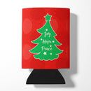 Christmas Tree Red Green Can or Bottle Hugger Cooler Sleeve for Standard 12 oz Cans, Insulated Foam Beer & Soda Can Hugger Reusable