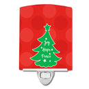Christmas Tree Red Green Ceramic Night Light Compact, UL-Certified, Ideal for Bedroom, Bathroom, Nursery, Hallway, Kitchen, 6x4x3, Multicolor