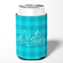 Christmas Tree Reindeer Blue Can or Bottle Hugger Cooler Sleeve for Standard 12 oz Cans, Insulated Foam Beer & Soda Can Hugger Reusable