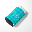 Christmas Tree Reindeer Blue Can or Bottle Hugger Cooler Sleeve for Standard 12 oz Cans, Insulated Foam Beer & Soda Can Hugger Reusable