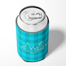 Christmas Tree Reindeer Blue Can or Bottle Hugger Cooler Sleeve for Standard 12 oz Cans, Insulated Foam Beer & Soda Can Hugger Reusable