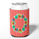 Christmas Wreath Presents Can or Bottle Hugger Cooler Sleeve for Standard 12 oz Cans, Insulated Foam Beer & Soda Can Hugger Reusable