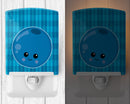 Blueberry Face Ceramic Night Light Compact, UL-Certified, Ideal for Bedroom, Bathroom, Nursery, Hallway, Kitchen, 6x4x3, Multicolor