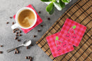 Cherry Faces Foam Coasters Set of 4 Cup Coasters for Indoor Outdoor, Tabletop Protection, Anti Slip, Mouse pad Material