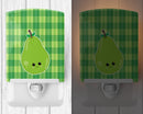 Pear Face Ceramic Night Light Compact, UL-Certified, Ideal for Bedroom, Bathroom, Nursery, Hallway, Kitchen, 6x4x3, Multicolor