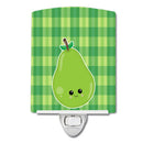 Pear Face Ceramic Night Light Compact, UL-Certified, Ideal for Bedroom, Bathroom, Nursery, Hallway, Kitchen, 6x4x3, Multicolor
