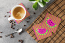 Watermelon Face Foam Coasters Set of 4 Cup Coasters for Indoor Outdoor, Tabletop Protection, Anti Slip, Mouse pad Material