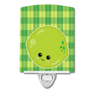 Lime Face Ceramic Night Light Compact, UL-Certified, Ideal for Bedroom, Bathroom, Nursery, Hallway, Kitchen, 6x4x3, Multicolor