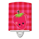 Strawberry Face Ceramic Night Light Compact, UL-Certified, Ideal for Bedroom, Bathroom, Nursery, Hallway, Kitchen, 6x4x3, Multicolor