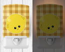 Lemon Face Ceramic Night Light Compact, UL-Certified, Ideal for Bedroom, Bathroom, Nursery, Hallway, Kitchen, 6x4x3, Multicolor
