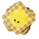 Lemon Face Foam Coasters Set of 4 Cup Coasters for Indoor Outdoor, Tabletop Protection, Anti Slip, Mouse pad Material