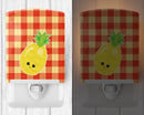 Pineapple Face Ceramic Night Light Compact, UL-Certified, Ideal for Bedroom, Bathroom, Nursery, Hallway, Kitchen, 6x4x3, Multicolor