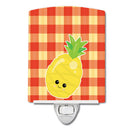 Pineapple Face Ceramic Night Light Compact, UL-Certified, Ideal for Bedroom, Bathroom, Nursery, Hallway, Kitchen, 6x4x3, Multicolor