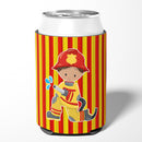Fireman Boy Can or Bottle Hugger Cooler Sleeve for Standard 12 oz Cans, Insulated Foam Beer & Soda Can Hugger Reusable
