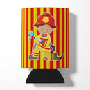 Fireman Boy Can or Bottle Hugger Cooler Sleeve for Standard 12 oz Cans, Insulated Foam Beer & Soda Can Hugger Reusable