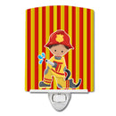 Fireman Boy Ceramic Night Light Compact, UL-Certified, Ideal for Bedroom, Bathroom, Nursery, Hallway, Kitchen, 6x4x3, Multicolor