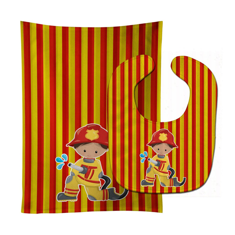 Fireman Boy Baby Bib & Burp Cloth BB6995STBU