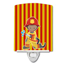 Fireman Boy Ceramic Night Light Compact, UL-Certified, Ideal for Bedroom, Bathroom, Nursery, Hallway, Kitchen, 6x4x3, Multicolor